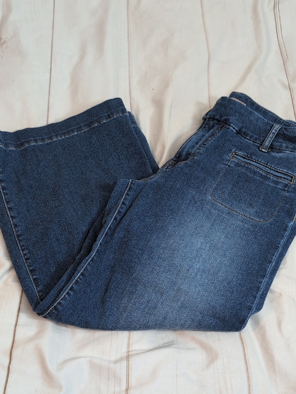 Kut from the Kloth Meg High Rise Crop Wide Leg Dark Blue Denim Jeans size 8 - Picture 7 of 7